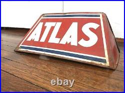 Vintage ATLAS TIRES DISPLAY RACK STAND HOLDER Original Sign Gas Oil Standard