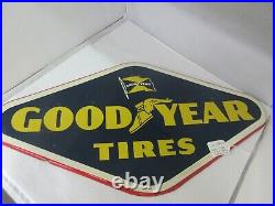 Vintage Advertising 1958 Goodyear Tire Sign Tin Great Condition A-266