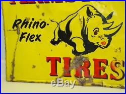 Vintage Advertising Armstrong Tires Sign, Rhino Flex, Original, 36 X 24