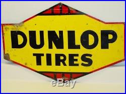 Vintage Advertising Dunlop Tires Metal Sign, Original