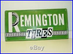 Vintage Advertising Remington Tires Sign, Metal, Original, A-M 1-76