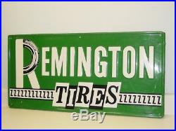 Vintage Advertising Remington Tires Sign, Metal, Tin, Original, Automobilia