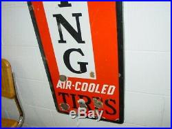 Vintage Advertising Seiberling Air Cooled Tires Porcelain Sign, Large 72 X 15