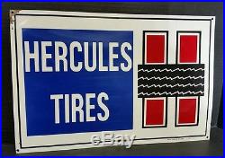 Vintage Advertising Tin Litho Hercules Tire, Oil, Gas Station Sign