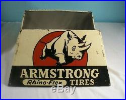 Vintage Armstrong Rhino-Flex Tires Display Stand Sign