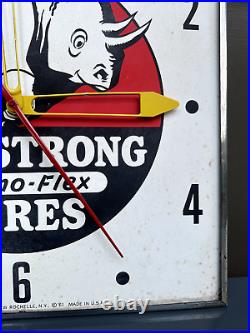 Vintage Armstrong Rhino-Flex Tires Wall Clock for Sign Collectors