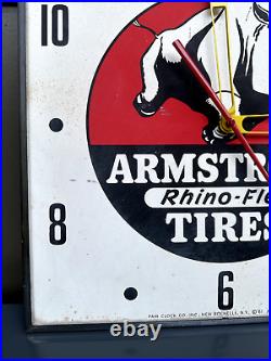 Vintage Armstrong Rhino-Flex Tires Wall Clock for Sign Collectors