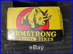 Vintage Armstrong Tires Sign Tire Display Stand Stout Sign Co