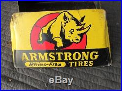 Vintage Armstrong Tires Sign Tire Display Stand Stout Sign Co