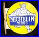 Vintage-Art-MICHELIN-TIRES-FLANGE-SIGN-PORCELAIN-ENAMEL-Rare-Advertising-01-hz