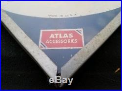 Vintage Atlas Esso Gas Oil Battery Tire Metal Thermometer Sign 12x12 Antifreeze