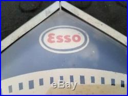 Vintage Atlas Esso Gas Oil Battery Tire Metal Thermometer Sign 12x12 Antifreeze