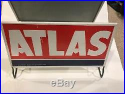 Vintage Atlas Gas Service Station Tire Holder Display Sign
