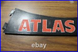 Vintage Atlas Tire Rack Sign Advertizing Parts Gas Station