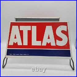 Vintage Atlas Tire Stand Rack Sign