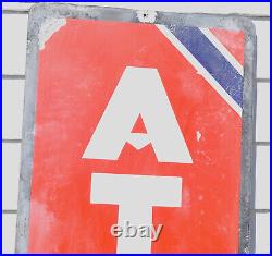 Vintage Atlas Tires Standard Oil Porcelain Vertical Advertising Gas Station Sign