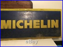 Vintage Authentic Michelin Embossed Sign Man Tires Tire Advertising Old Shop