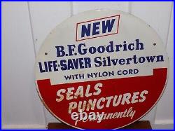 Vintage B. F. Goodrich Tires Seals Punctures Metal Ad Tire Insert Sign