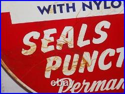 Vintage B. F. Goodrich Tires Seals Punctures Metal Ad Tire Insert Sign