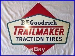 Vintage B. F. Goodrich Trailmaker Traction Tires Metal Sign 23x16 approx