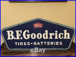 Vintage BF Goodrich Tires Batteries-Original Double Sided Advertising Sign 41.5