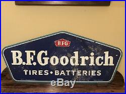 Vintage BF Goodrich Tires Batteries-Original Double Sided Advertising Sign 41.5
