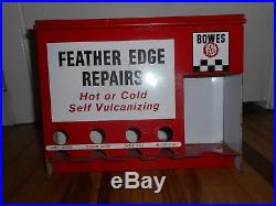 Vintage BOWES Gas Service Station FEATHER EDGE TIRE REPAIR DISPLAY RACK SIGN