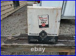 Vintage BOWES SEAL FAST Tire Repair Display Cabinet Sign Gas Oil Service Station