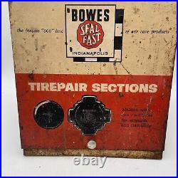 Vintage BOWES SEAL FAST Tire Repair Display Cabinet Sign Gas Oil Service Station