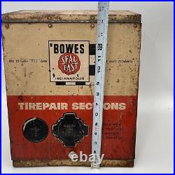 Vintage BOWES SEAL FAST Tire Repair Display Cabinet Sign Gas Oil Service Station