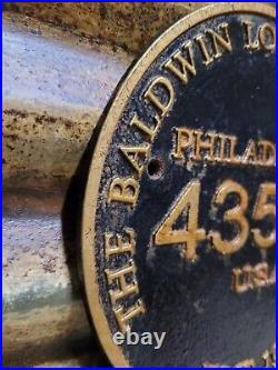 Vintage Baldwin Locomotive Sign Gas Cast Iron 1916 Railroad Train Philadelphia