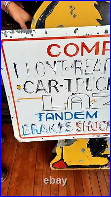 Vintage Bear Alignment Huge Metal Sign Service Station Tin Sign Belle Fourche