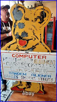 Vintage Bear Alignment Huge Metal Sign Service Station Tin Sign Belle Fourche