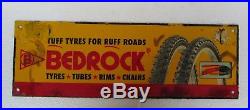 Vintage Bedrock Tyre Tube Advertising. Sign Board Collectible