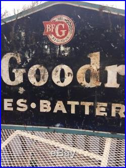 Vintage Bf Goodrich Batteries Tires Original Double Side Sign 26 By 60 Inches