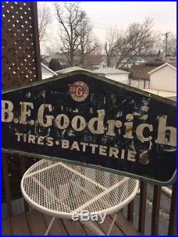 Vintage Bf Goodrich Batteries Tires Original Double Side Sign 26 By 60 Inches