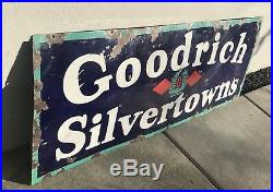 Vintage Bf Goodrich Silvertowns Porcelain Sign Tires Gas Oil Gasoline Pump Plate