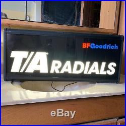 Vintage Bf Goodrich T/a Radials Lighted Dealer Sign. Works
