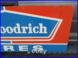 Vintage Bf Goodrich Tires /gas Station Advertising Sign Heavy 2-sided 48×19 3/4