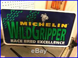 Vintage Bicycle Shop Michelin Wild Gripper Green Bike Tire Sign Light Up Plastic