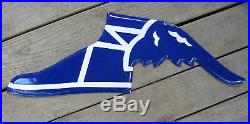Vintage Blue & White GOODYEAR Tires FLYING SHOE PORCELAIN SIGN Section ONLY