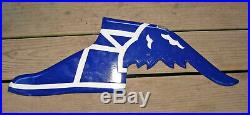 Vintage Blue & White GOODYEAR Tires FLYING SHOE PORCELAIN SIGN Section ONLY