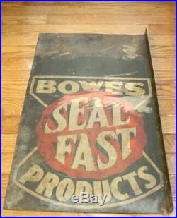 Vintage Bowes Seal Fast Tire Patch Repair Double Sided Service Station Sign