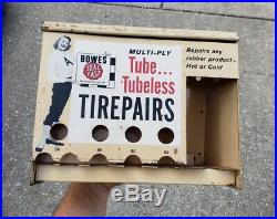 Vintage Bowes Tire Repair Kit Display Cabinet Sign Pinup Girl Garage Gas Station