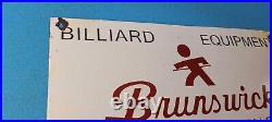 Vintage Brunswick Billiards Porcelain Service Pool Tables Gas Pump Sign