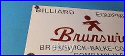 Vintage Brunswick Billiards Porcelain Service Pool Tables Gas Pump Sign