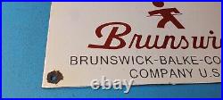 Vintage Brunswick Billiards Porcelain Service Pool Tables Gas Pump Sign