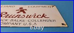 Vintage Brunswick Billiards Porcelain Service Pool Tables Gas Pump Sign