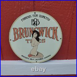 Vintage Brunswick Tires Balke Collender Porcelain Americana Man Cave Sign