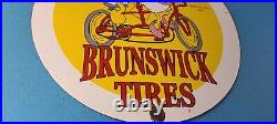 Vintage Brunswick Tires Porcelain Donald Duck Gas Service Station Pump Sign